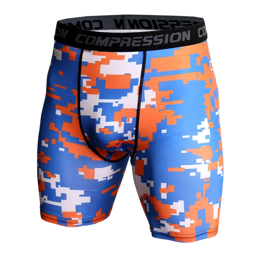 Men's Compression Camo Athletic Tight Shorts