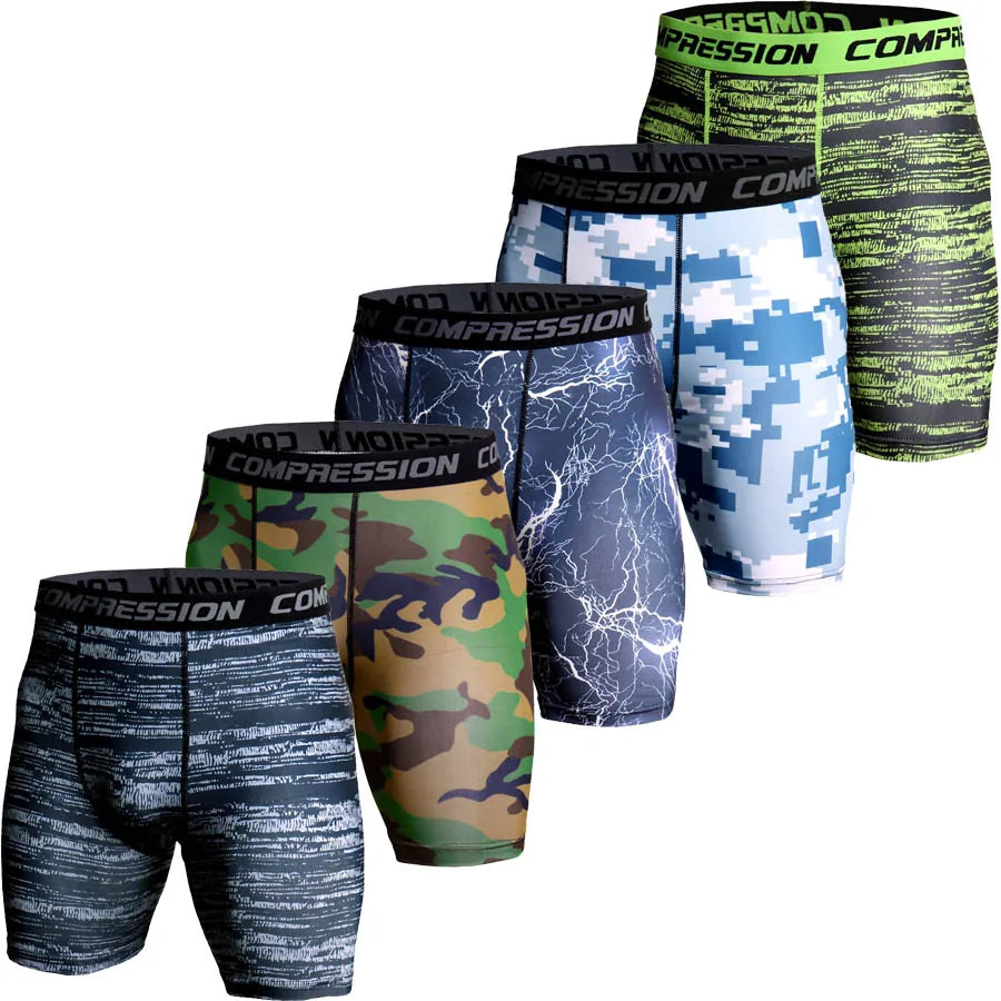 Men's Compression Camo Athletic Tight Shorts