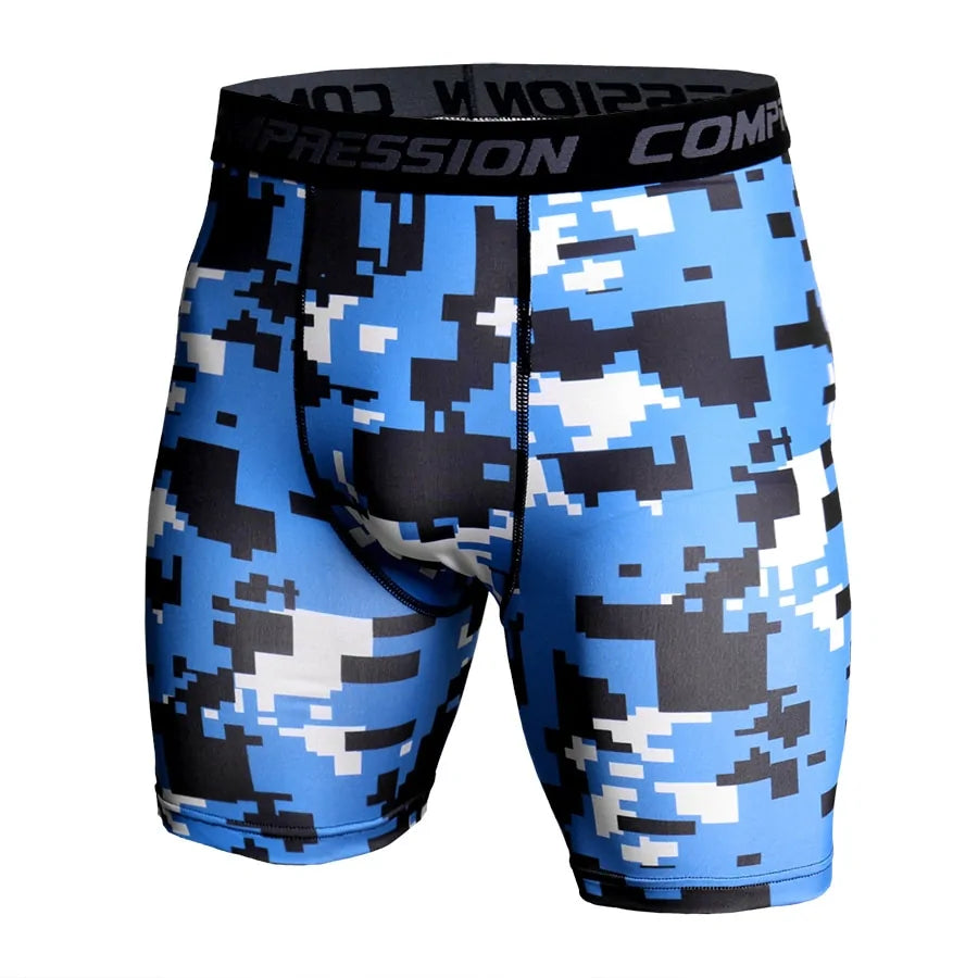 Men's Compression Camo Athletic Tight Shorts