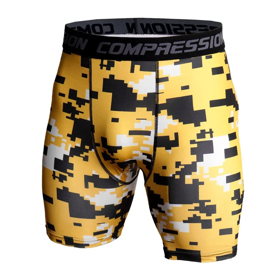 Men's Compression Camo Athletic Tight Shorts