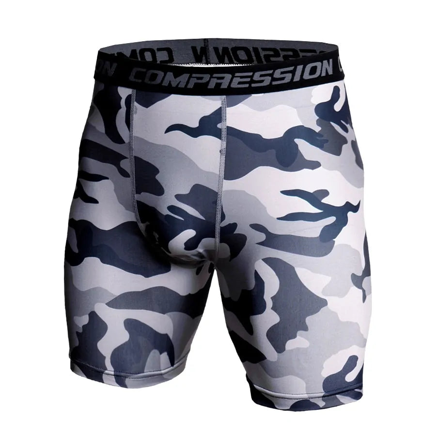 Men's Compression Camo Athletic Tight Shorts