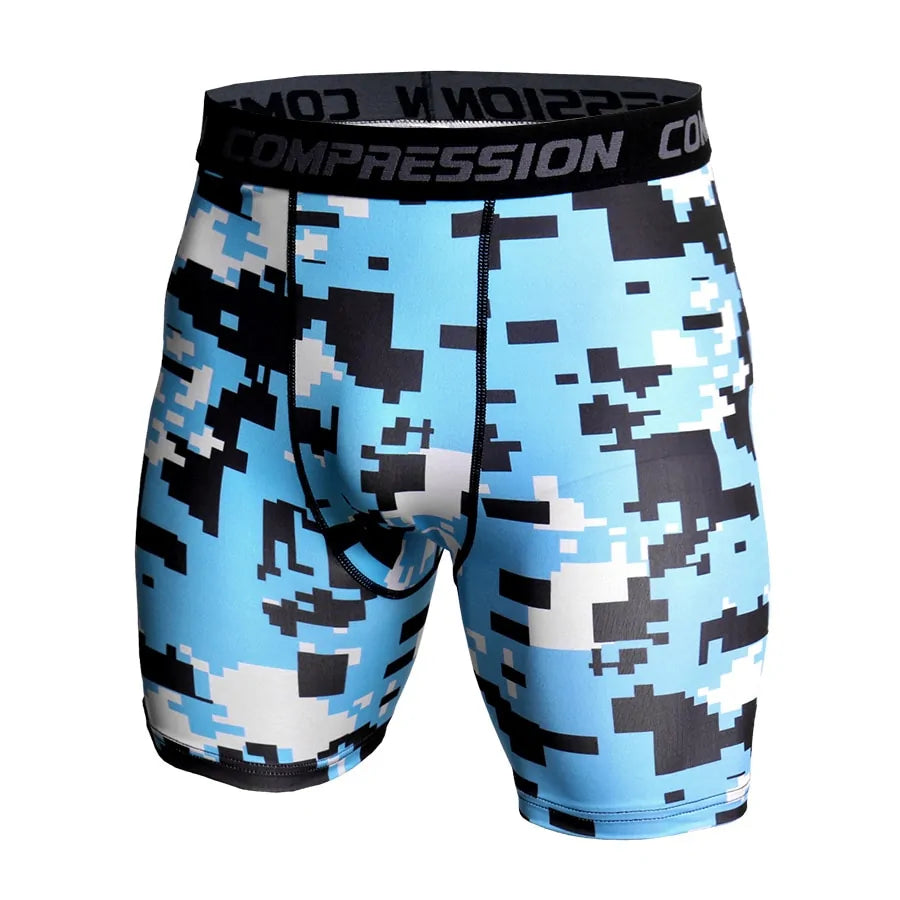 Men's Compression Camo Athletic Tight Shorts