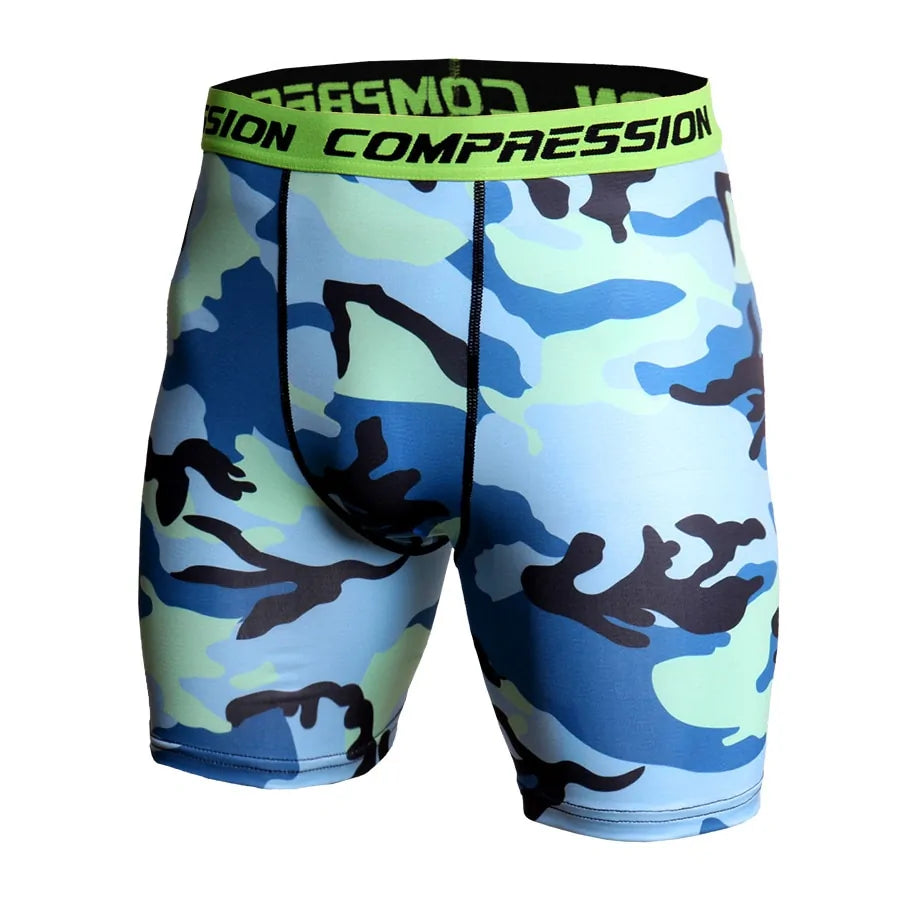 Men's Compression Camo Athletic Tight Shorts