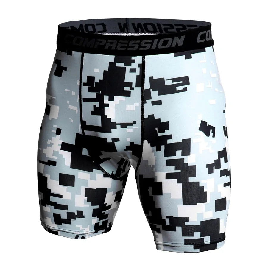 Men's Compression Camo Athletic Tight Shorts