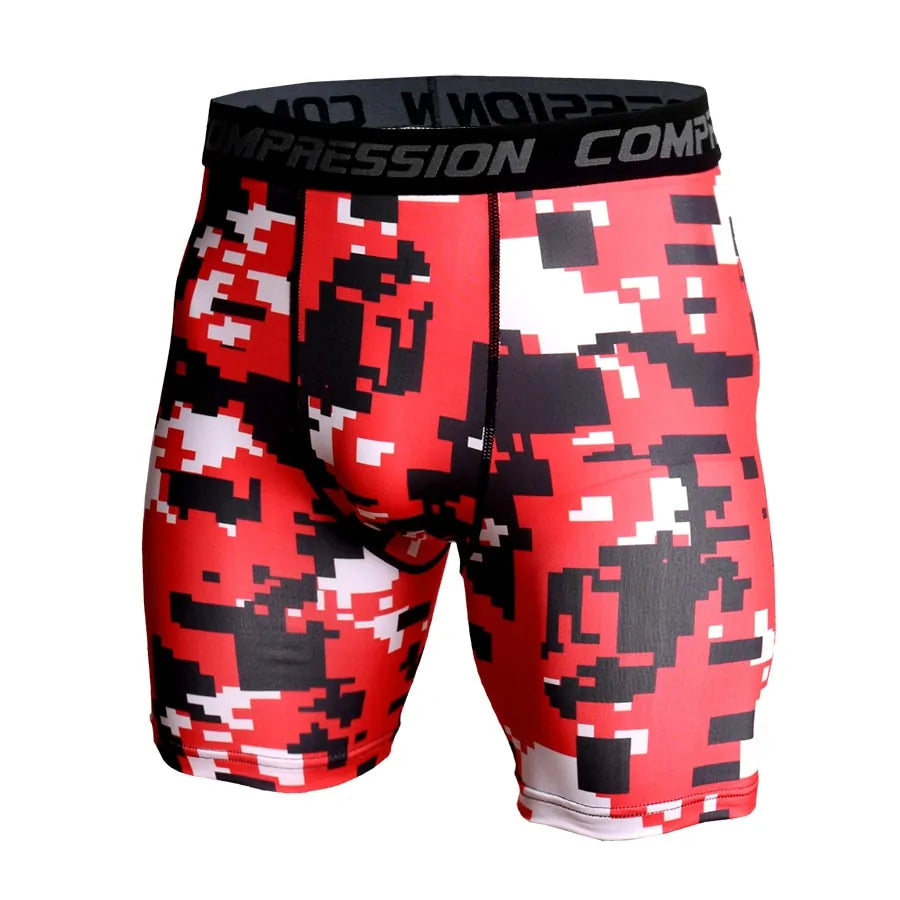 Men's Compression Camo Athletic Tight Shorts